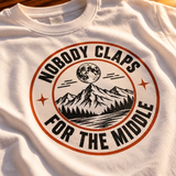 Nobody Claps For The Middle — Adventure Badge Tee
