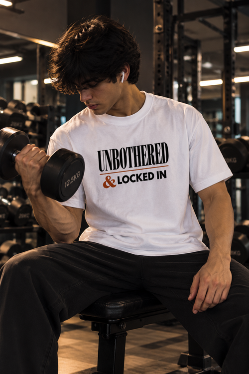 Unbothered & Locked In — Oversized Graphic T-Shirt